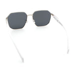 Mens Luxury Geometric Metal Rim Hustler Fashion Rectangle Sunglasses