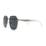 Mens Luxury Geometric Metal Rim Hustler Fashion Rectangle Sunglasses