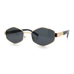 Mens Luxury Diamond Shape Metal Rim Hustler Fashion Rectangle Sunglasses