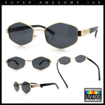 Mens Luxury Diamond Shape Metal Rim Hustler Fashion Rectangle Sunglasses