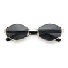 Mens Luxury Diamond Shape Metal Rim Hustler Fashion Rectangle Sunglasses