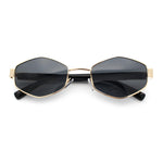 Mens Luxury Diamond Shape Metal Rim Hustler Fashion Rectangle Sunglasses
