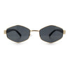 Mens Luxury Diamond Shape Metal Rim Hustler Fashion Rectangle Sunglasses