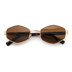 Mens Luxury Diamond Shape Metal Rim Hustler Fashion Rectangle Sunglasses