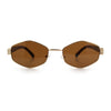 Mens Luxury Diamond Shape Metal Rim Hustler Fashion Rectangle Sunglasses