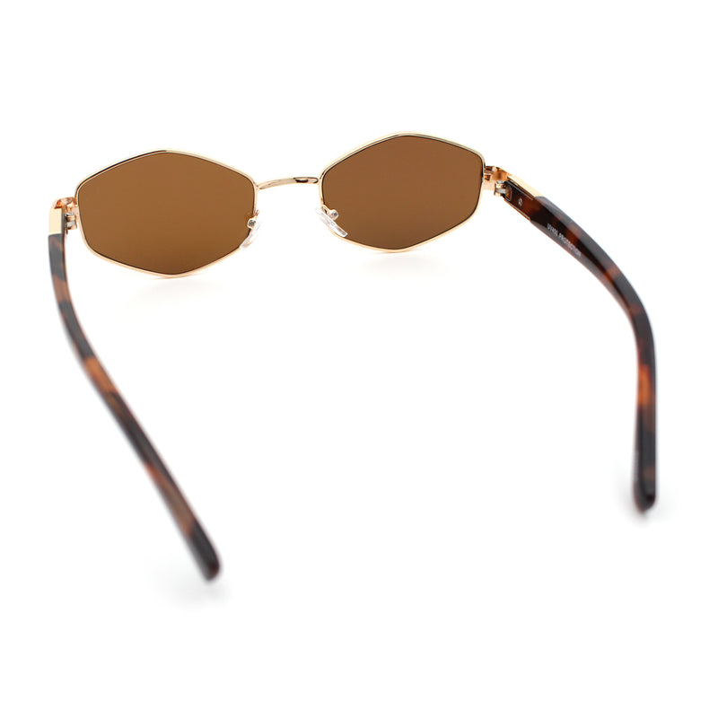 Mens Luxury Diamond Shape Metal Rim Hustler Fashion Rectangle Sunglasses