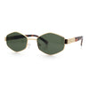 Mens Luxury Diamond Shape Metal Rim Hustler Fashion Rectangle Sunglasses
