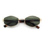 Mens Luxury Diamond Shape Metal Rim Hustler Fashion Rectangle Sunglasses