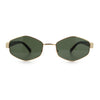 Mens Luxury Diamond Shape Metal Rim Hustler Fashion Rectangle Sunglasses