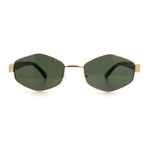 Mens Luxury Diamond Shape Metal Rim Hustler Fashion Rectangle Sunglasses