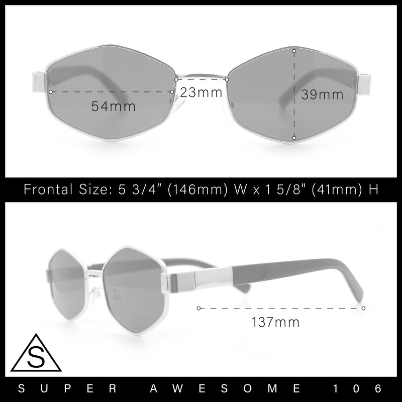 Mens Luxury Diamond Shape Metal Rim Hustler Fashion Rectangle Sunglasses