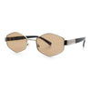 Mens Luxury Diamond Shape Metal Rim Hustler Fashion Rectangle Sunglasses