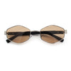 Mens Luxury Diamond Shape Metal Rim Hustler Fashion Rectangle Sunglasses