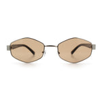 Mens Luxury Diamond Shape Metal Rim Hustler Fashion Rectangle Sunglasses