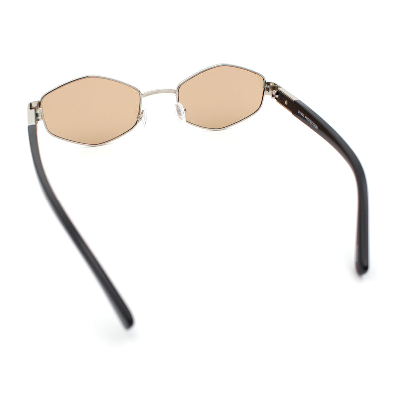Mens Luxury Diamond Shape Metal Rim Hustler Fashion Rectangle Sunglasses