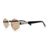 Mens Luxury Diamond Shape Metal Rim Hustler Fashion Rectangle Sunglasses