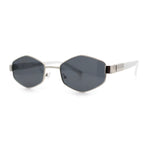 Mens Luxury Diamond Shape Metal Rim Hustler Fashion Rectangle Sunglasses
