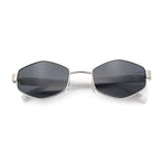 Mens Luxury Diamond Shape Metal Rim Hustler Fashion Rectangle Sunglasses