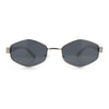 Mens Luxury Diamond Shape Metal Rim Hustler Fashion Rectangle Sunglasses