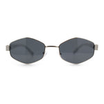 Mens Luxury Diamond Shape Metal Rim Hustler Fashion Rectangle Sunglasses