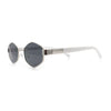 Mens Luxury Diamond Shape Metal Rim Hustler Fashion Rectangle Sunglasses