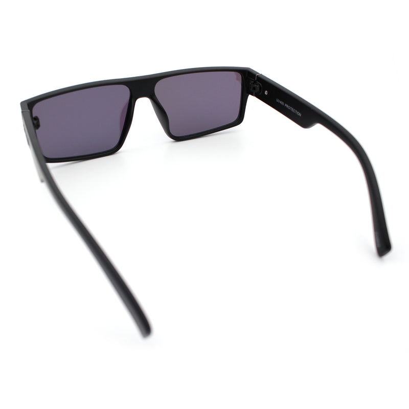 Kush Mens Bold Angular Line Flat Top Rectangle Plastic Sunglasses