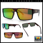 Kush Mens Bold Angular Line Flat Top Rectangle Plastic Sunglasses