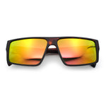 Kush Mens Bold Angular Line Flat Top Rectangle Plastic Sunglasses