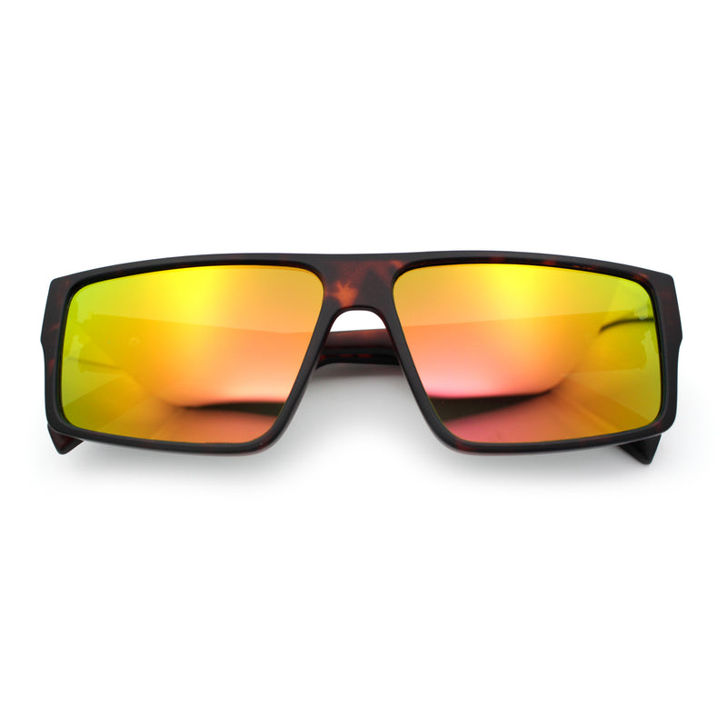 Kush Mens Bold Angular Line Flat Top Rectangle Plastic Sunglasses