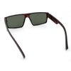 Kush Mens Bold Angular Line Flat Top Rectangle Plastic Sunglasses