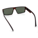 Kush Mens Bold Angular Line Flat Top Rectangle Plastic Sunglasses