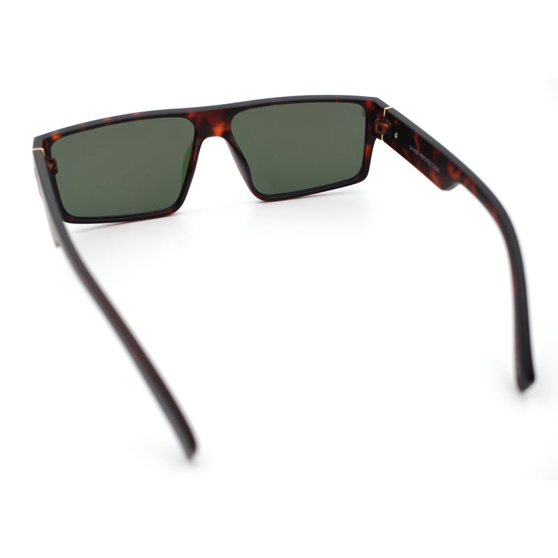 Kush Mens Bold Angular Line Flat Top Rectangle Plastic Sunglasses