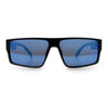 Kush Mens Bold Angular Line Flat Top Rectangle Plastic Sunglasses