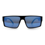 Kush Mens Bold Angular Line Flat Top Rectangle Plastic Sunglasses