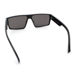 Kush Mens Bold Angular Line Flat Top Rectangle Plastic Sunglasses