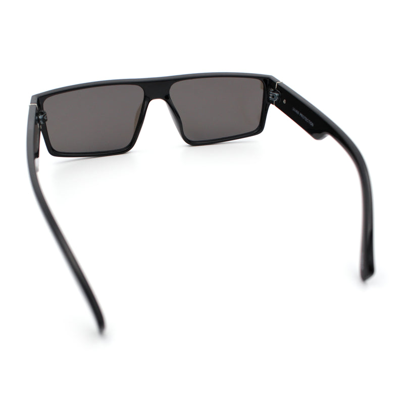 Kush Mens Bold Angular Line Flat Top Rectangle Plastic Sunglasses