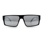 Kush Mens Bold Angular Line Flat Top Rectangle Plastic Sunglasses
