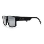 Kush Mens Bold Angular Line Flat Top Rectangle Plastic Sunglasses