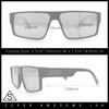 Kush Mens Bold Angular Line Flat Top Rectangle Plastic Sunglasses