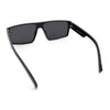 Kush Mens Bold Angle Flat Top Square Rectangle All Black Plastic Sunglasses