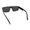 Kush Mens Bold Angle Flat Top Square Rectangle All Black Plastic Sunglasses