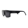 Kush Mens Bold Angle Flat Top Square Rectangle All Black Plastic Sunglasses