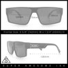 Kush Mens Bold Angle Flat Top Square Rectangle All Black Plastic Sunglasses