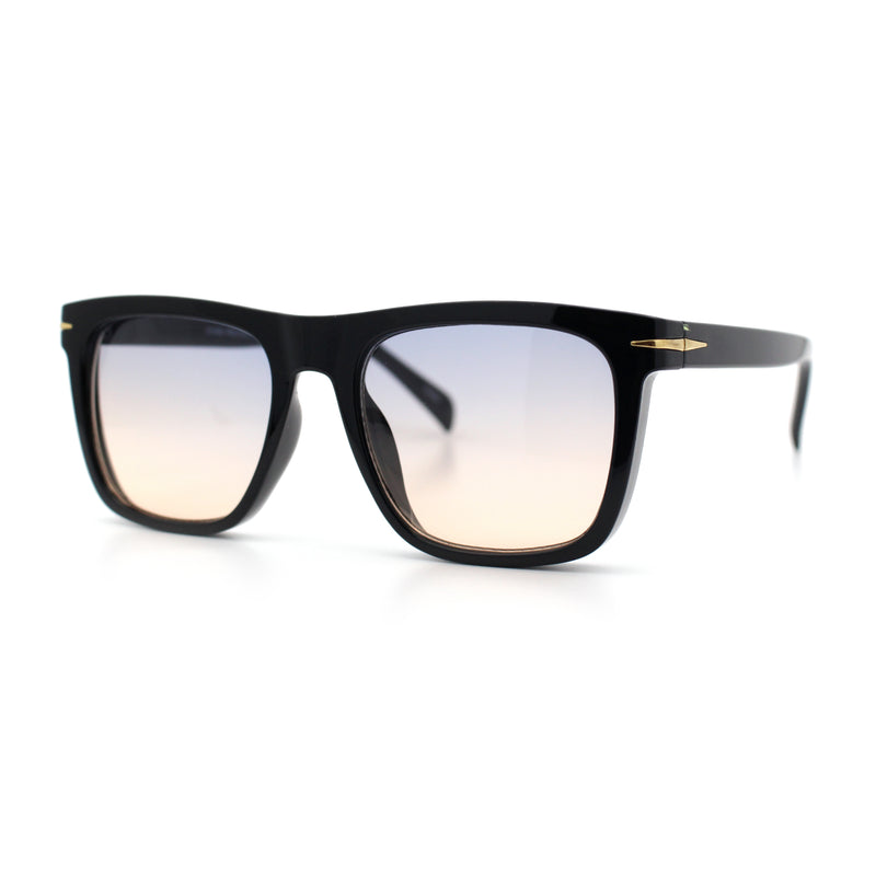 Oversized Large Horn Rim Dimensional Thick Plastic Rectangle Sunglasses