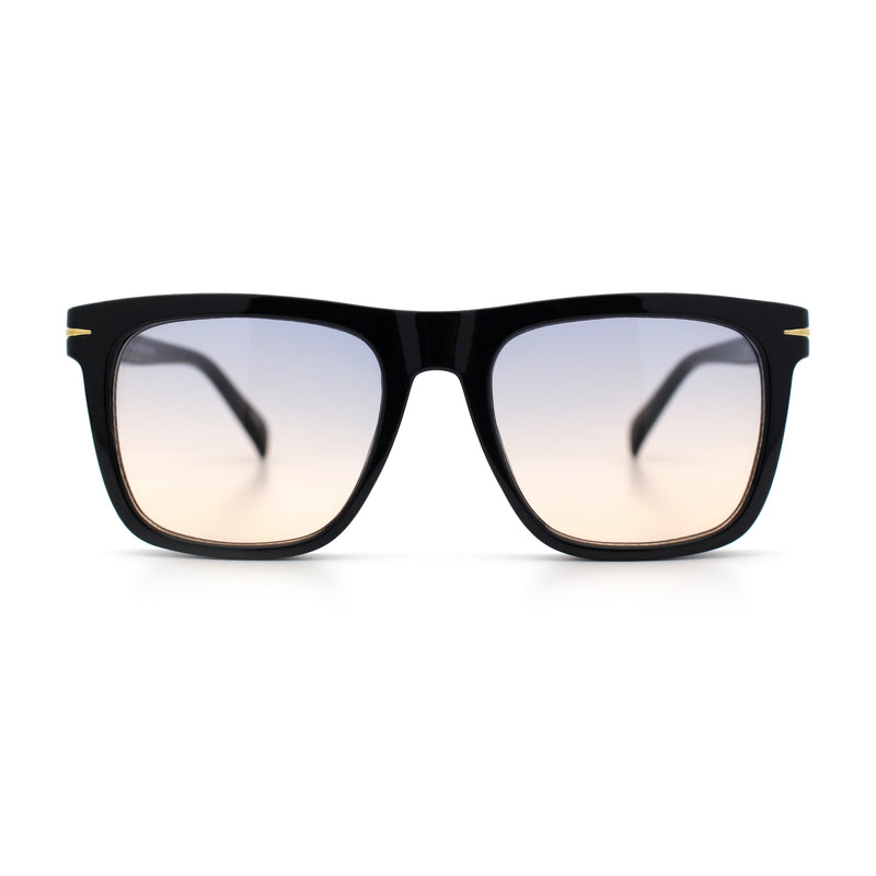 Oversized Large Horn Rim Dimensional Thick Plastic Rectangle Sunglasses