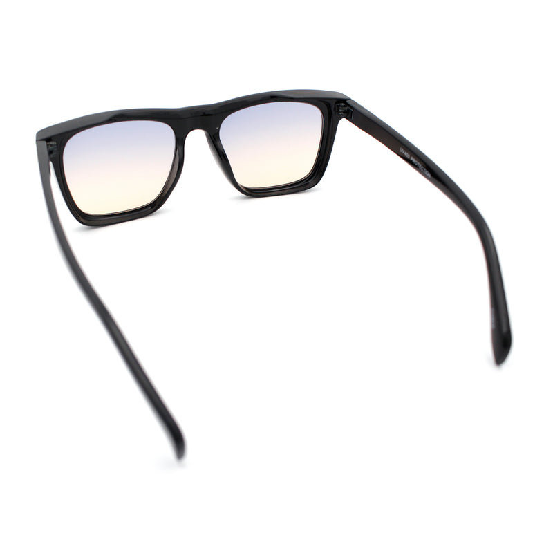 Oversized Large Horn Rim Dimensional Thick Plastic Rectangle Sunglasses