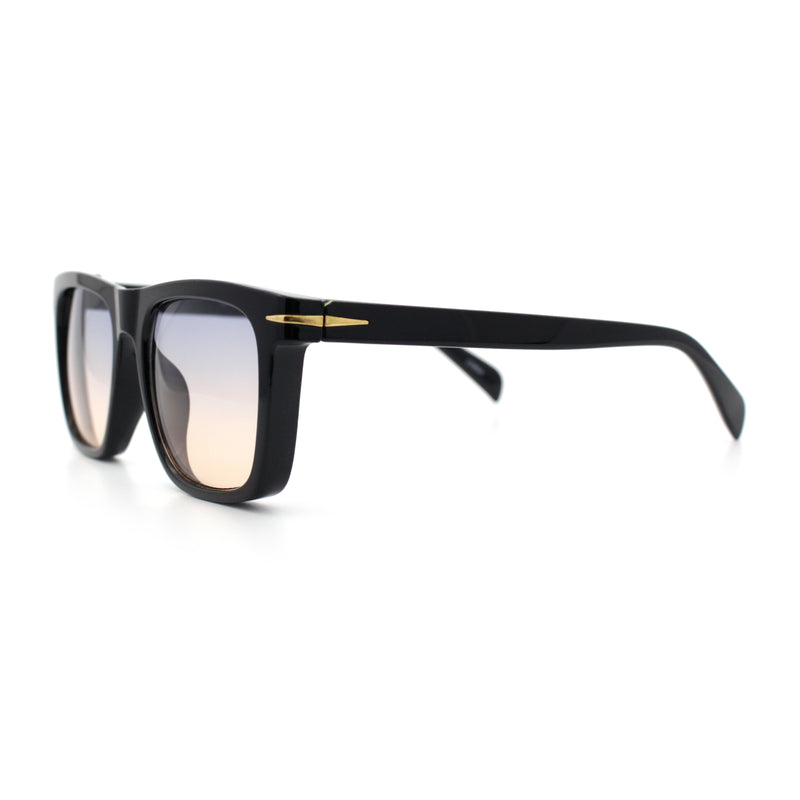 Oversized Large Horn Rim Dimensional Thick Plastic Rectangle Sunglasses