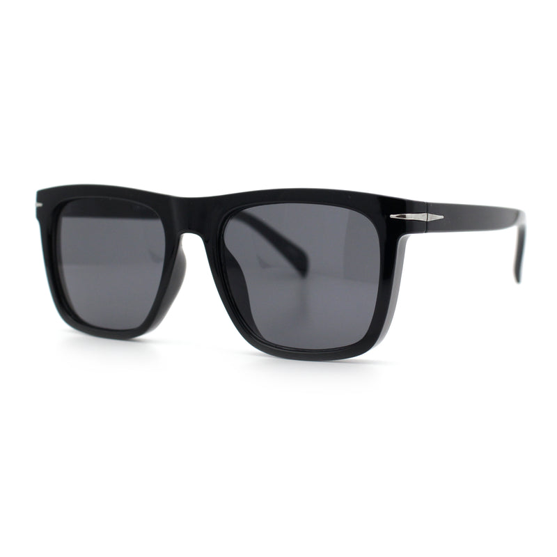 Oversized Large Horn Rim Dimensional Thick Plastic Rectangle Sunglasses