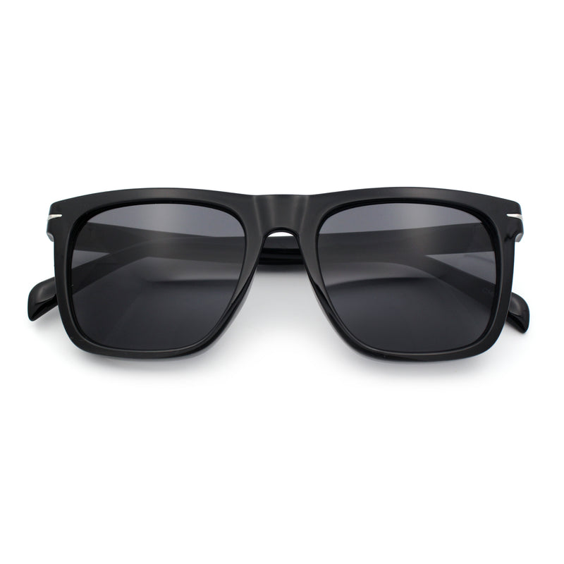 Oversized Large Horn Rim Dimensional Thick Plastic Rectangle Sunglasses