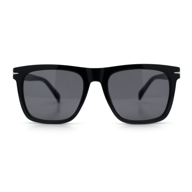 Oversized Large Horn Rim Dimensional Thick Plastic Rectangle Sunglasses